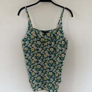 Banana Republic Green Floral Spaghetti Strap Camisole Size Medium